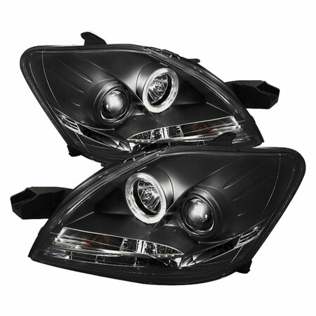 SPYDER Halo DRL LED Projector Headlights for 2007-2011 Toyota Yaris 4Door - Black 5038944